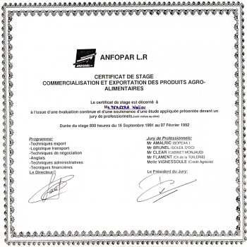 commercialisation et exportation
